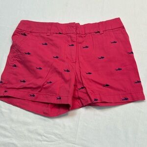 Size 6 pink shorts with sharks! Perfect for a beach vacation!